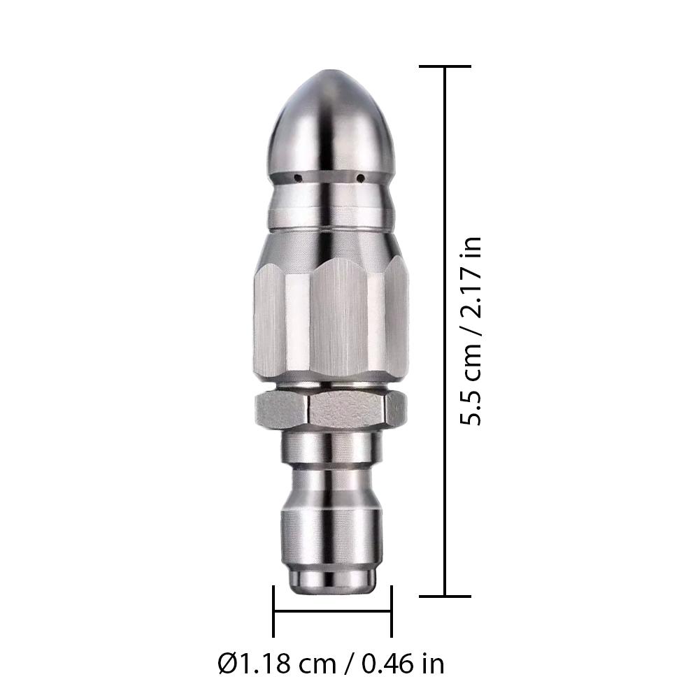 Wasserstrahl Hochdrucksprühdüse Abwasserreinigung 1/4" Edelstahl Hochdruckreiniger Schnellanschluss Abwasserschlauchdüse Werkzeug Wasser