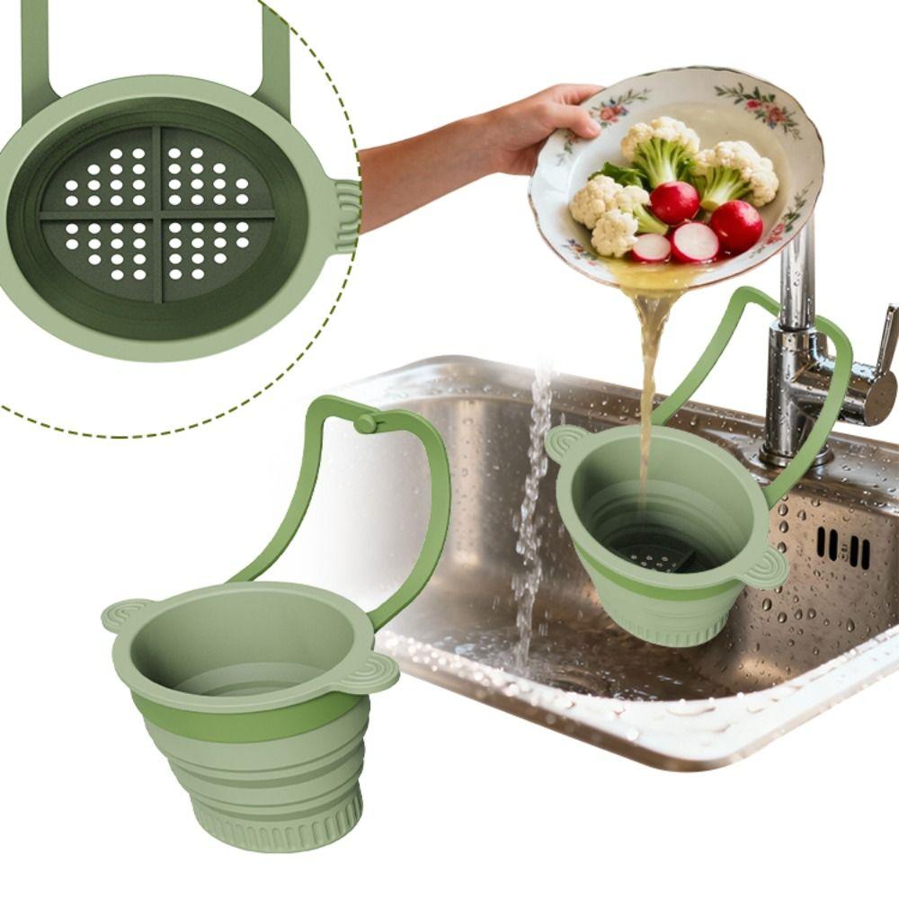 Silicone Strainer Basket Reusable Water Filter Basket New Sink Colander  Fruit Washing