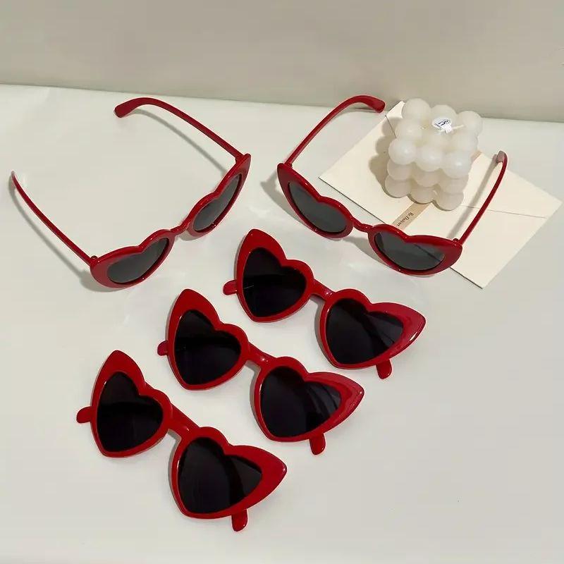 5PCS Heart Cute Ladies fashion Sunglasses Combination Wedding Party Decoration Glasses