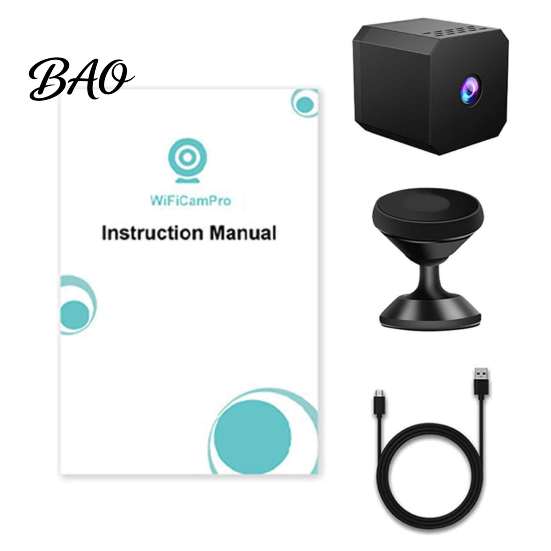Portable Security Camera for Travel Mini WiFi Camera, 1080P Small Equipped with Night Vision & USB Powered HD Home Protection Smart Motion Tracking,
