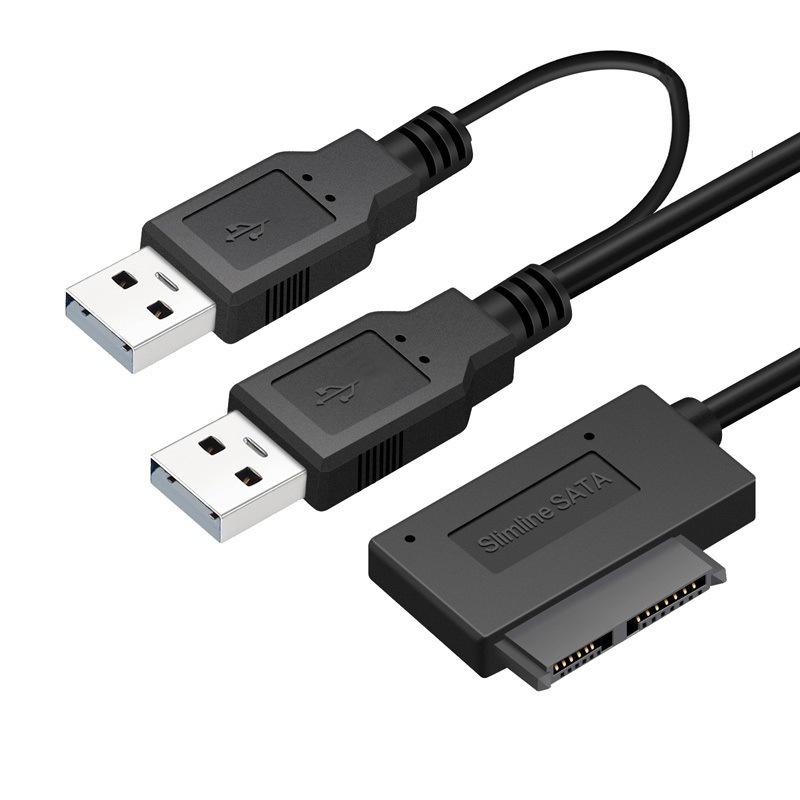SATA to USB 2.0 6pin+7pin 13pin Adapter Cable External Power Cable for Laptop Optical Drive CD/DVD ROM Slimline Drive Converter