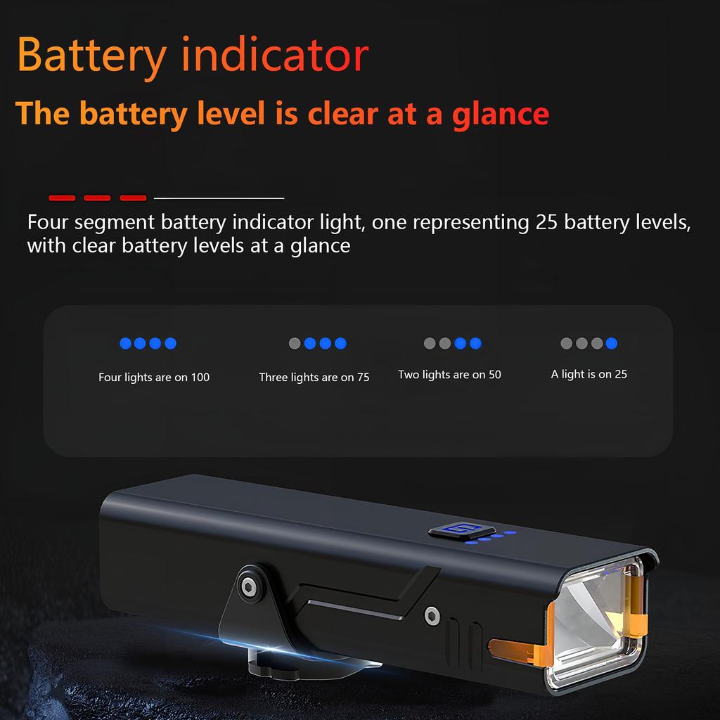 Bicycle Headlight With Built-in Fog Light TYPE-C Rechargeable Riding Light Strong Light Can Be Installed