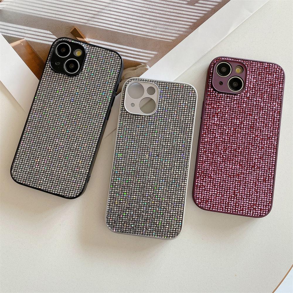 Bling Glitter Rhinestones Diamond Sequins Phone Case For iPhone 15 11 12 13 14 Pro Max X XS XR 8 7 Plus Shockproof Bumper Cover