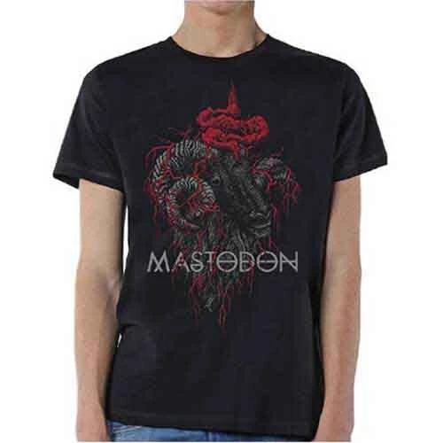 Rockoff Trade Men s Mastodon Rams Head Colour T-Shirt, Black, Large XL