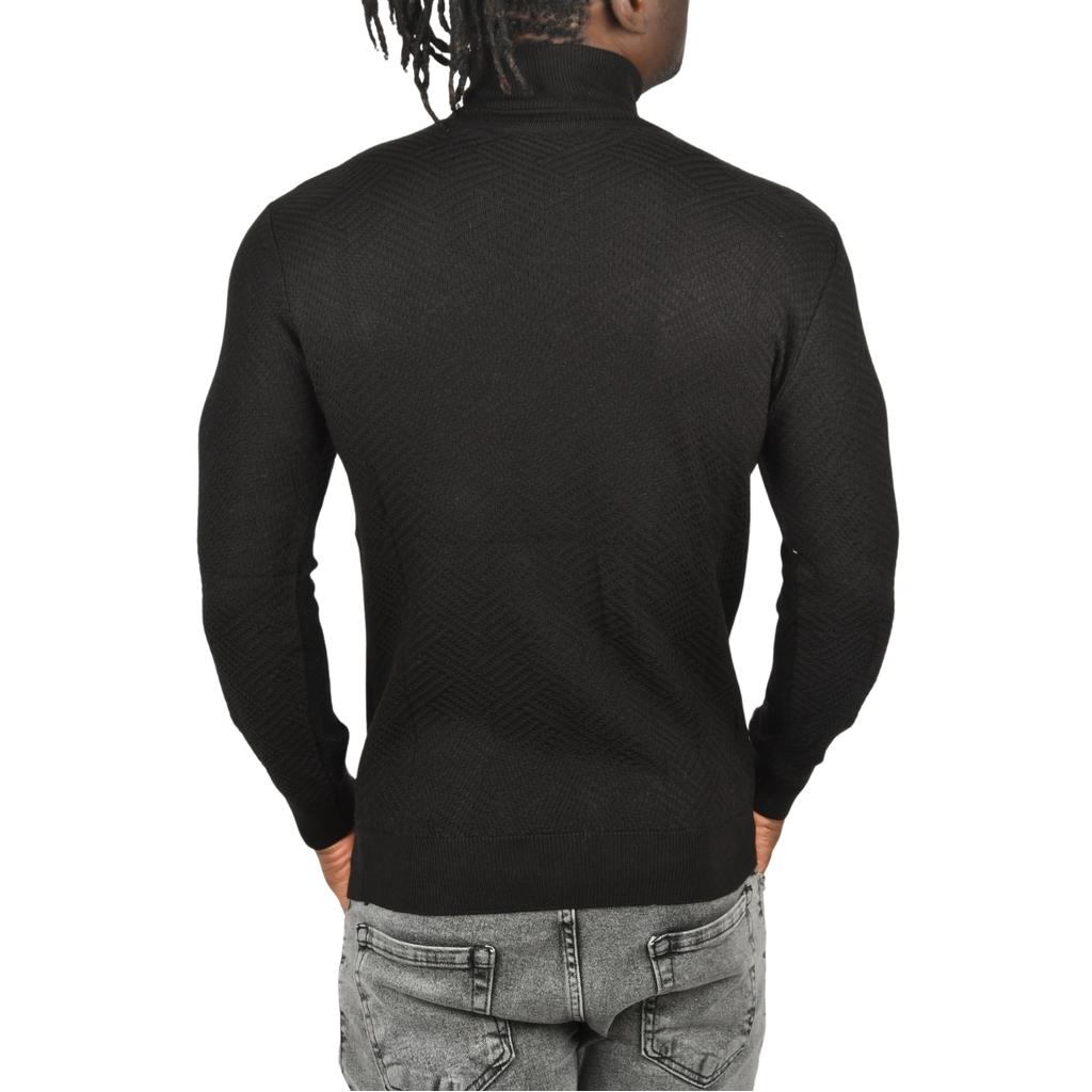 DeepSEA  Desenli Dar Kesim Tam Balıkçı Yaka Triko Boğazlı Kazak 2505510