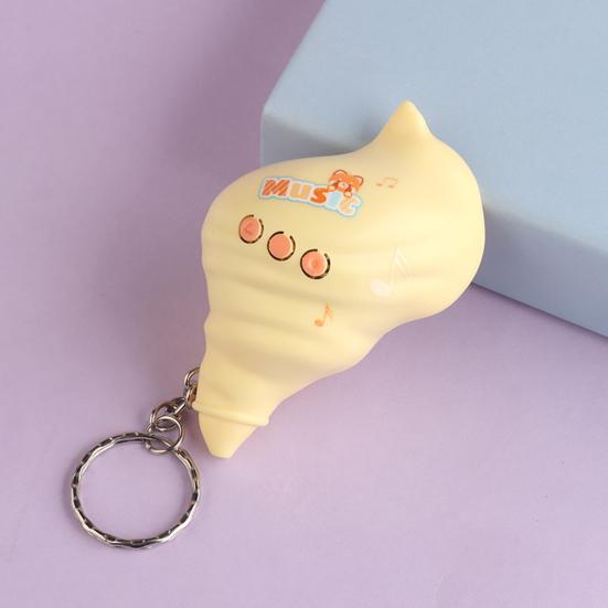 Mini Conch Shell Horn Keychain with Voice Recorder Cartoon Toy Pendant for Bags Backpacks Novelty Phone Charm Grab Machine Prize Fun Gift for Kids