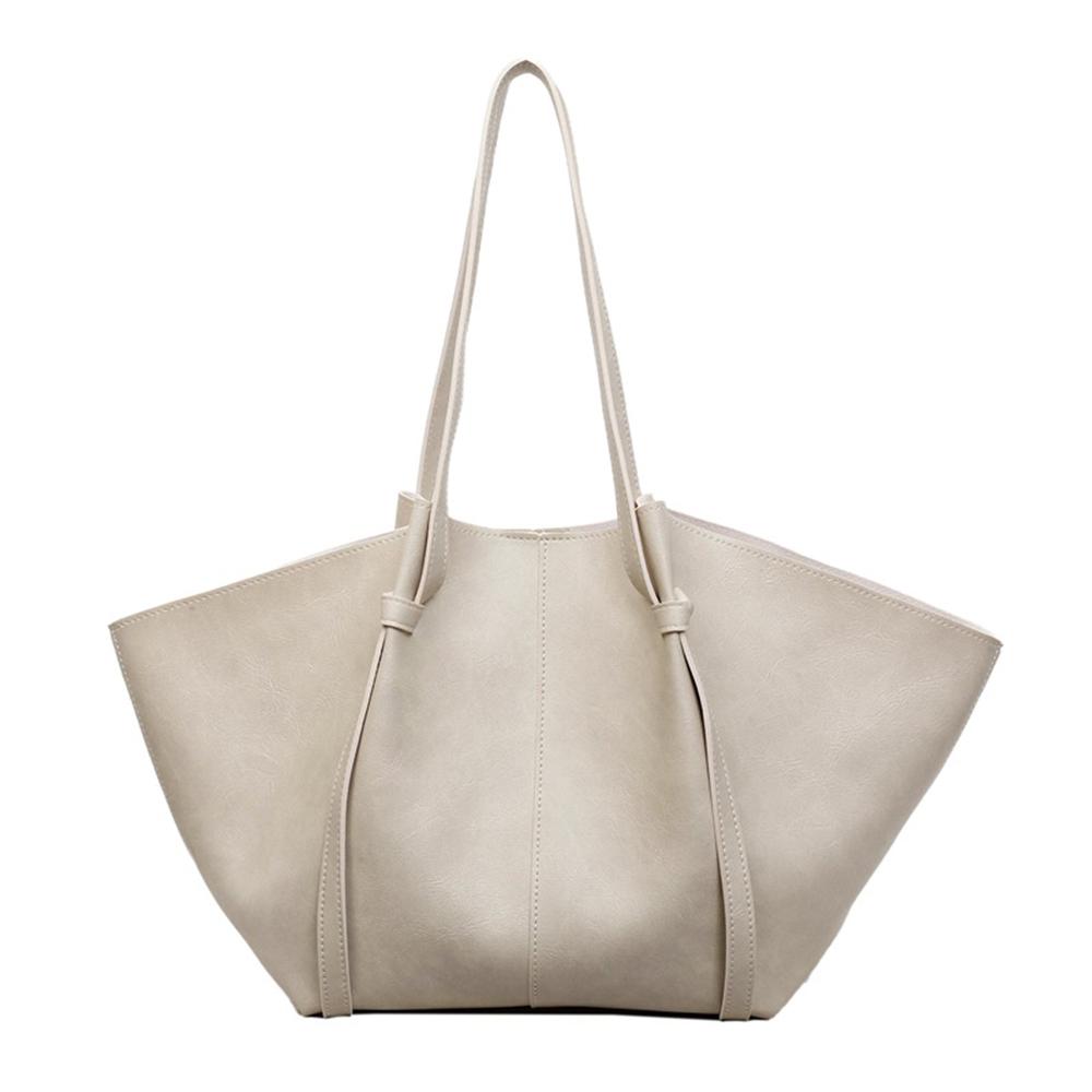 Velká vintage stylová taška Tote Pevná barva PU kůže Dámská taška přes rameno Jednoduchý design Luxusní crossbody taška pro ženy