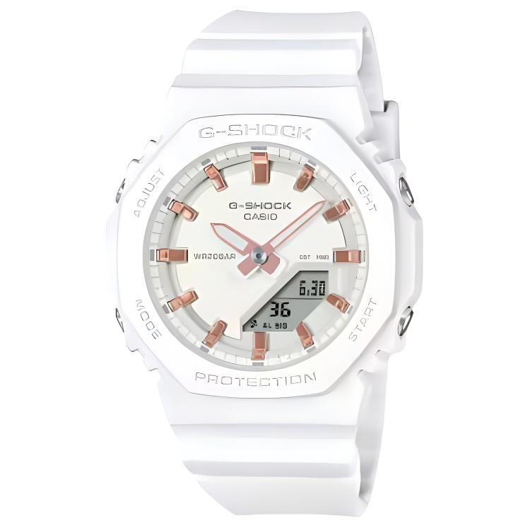 CASIO ANALOG DIGITAL Quartz Movement Resin Strap Watch Women s Watch White Dial GMA-P2100M-7A White Dial