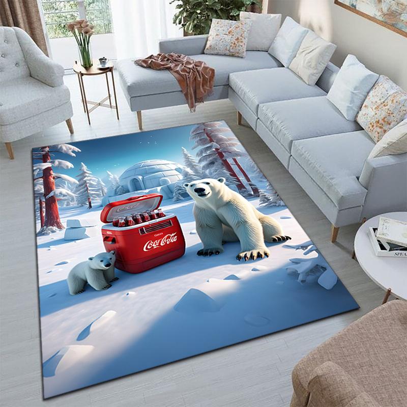 Christmas Gift Halloween Themed Cola Beverage Coca Cola Carpet Is Suitable for Living Room and Bedroom Doormats Office Balcony Decorative Carpet V26