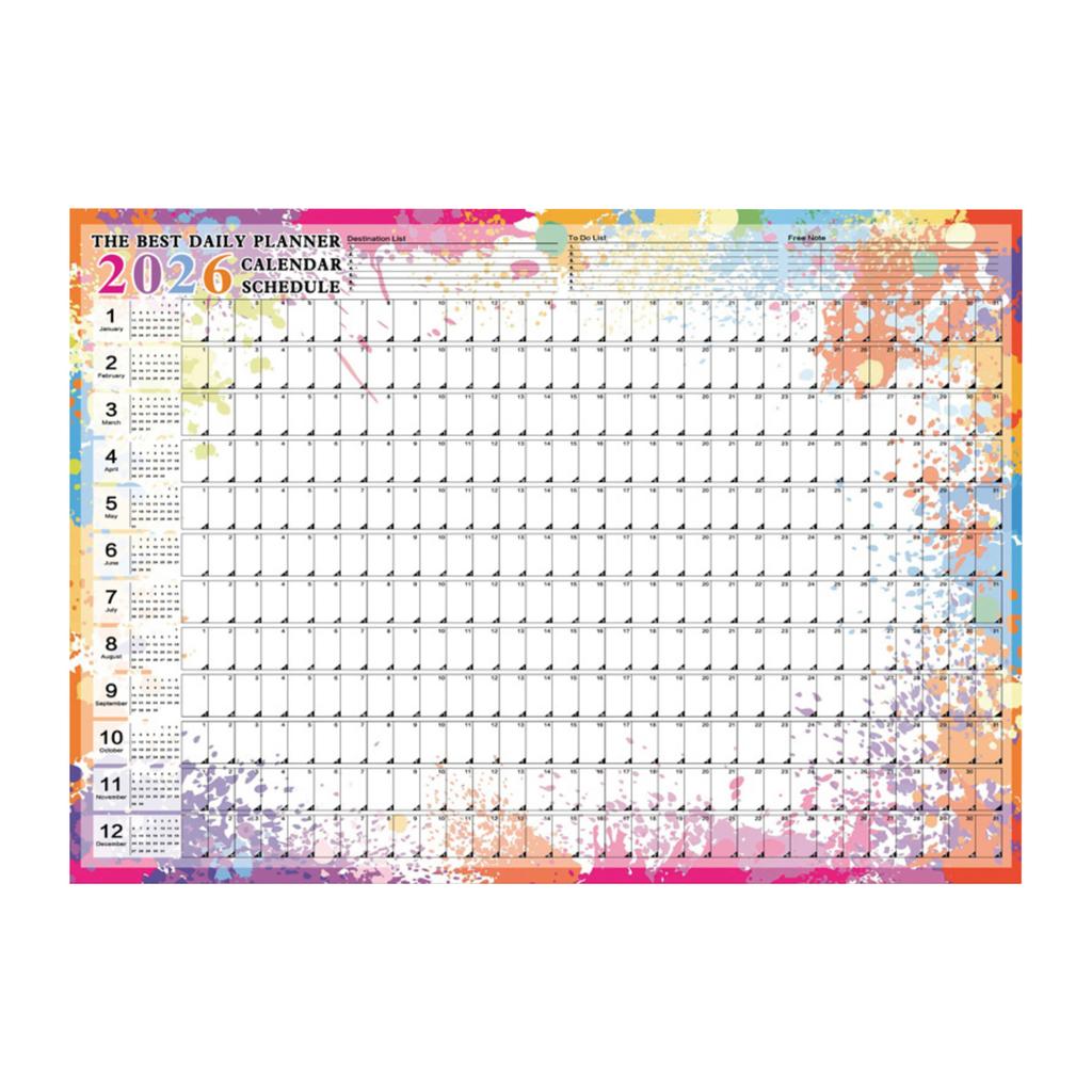 Year Round English Version Desk Calendar Tabletop And Wall Calendar, Creative And Minimalist Planner