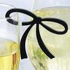 Acrylic Wine Glass Charm 20pcs Black Bow Wine Glasses Identifier Tags Drink Charm Decorative Labels for Cocktail Cup