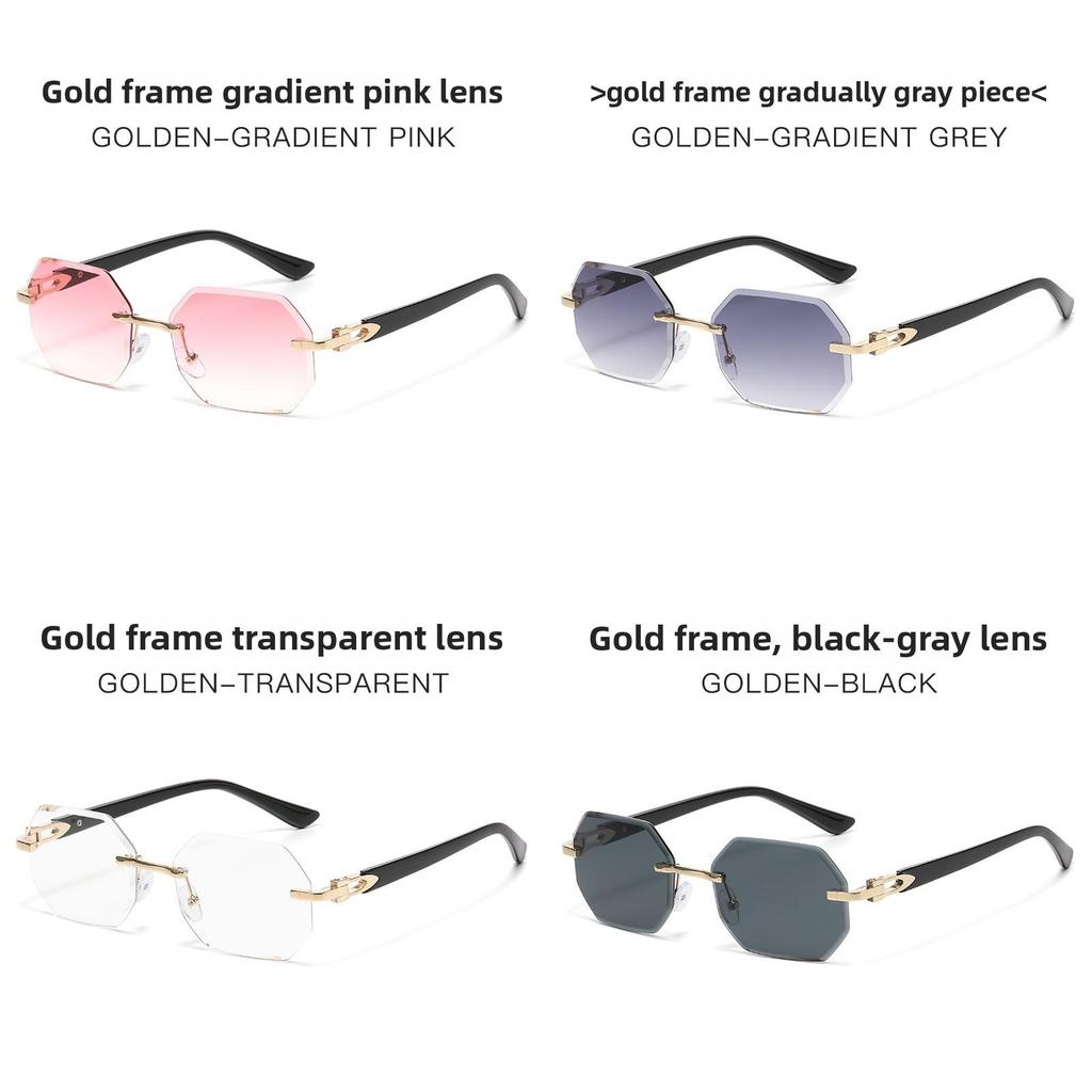 Geometrické Unisex Bezrámové Čtvercové Sluneční Brýle S Ochrannou UV400 Pro Venkovní Cestování A Módu