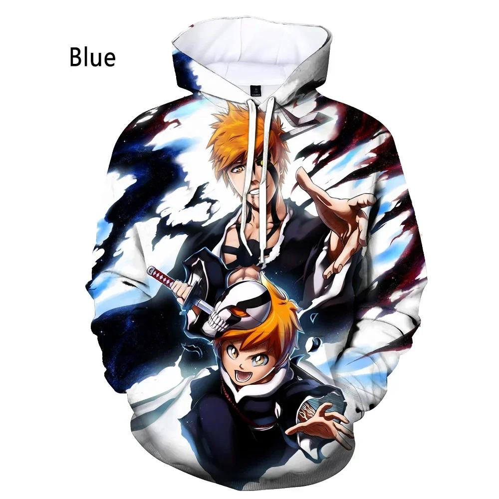 Nová móda Bělidlo 3D potisk Mikina Anime Ichigo Kurosaki Pánské Dámské Ležérní Topy s dlouhým rukávem