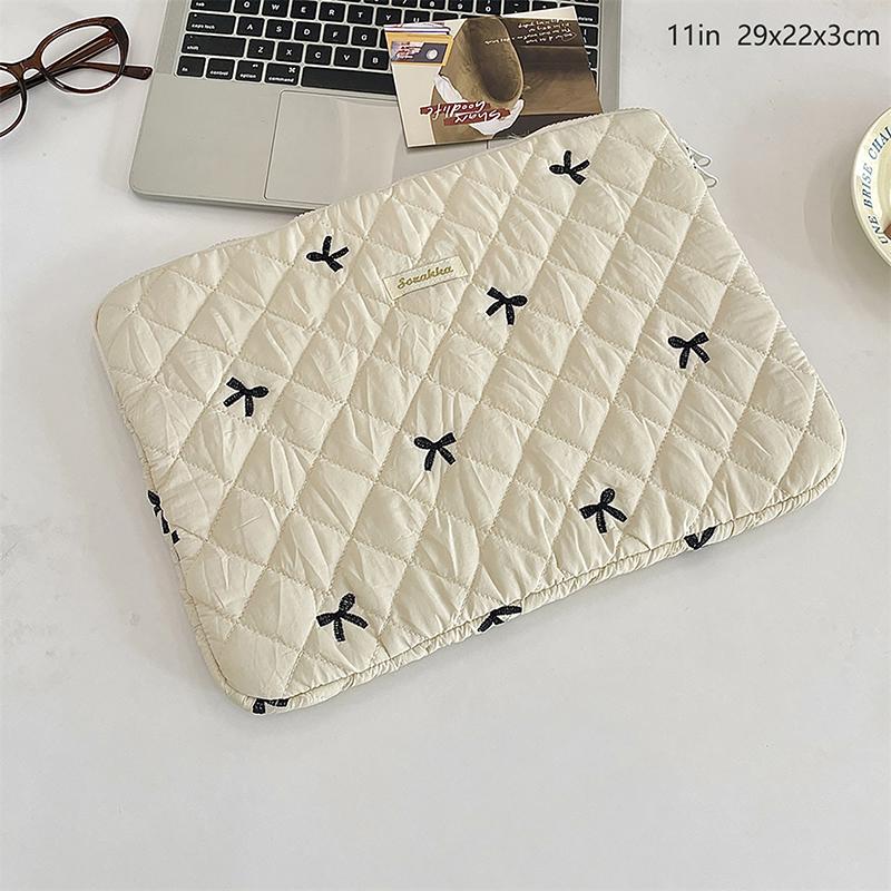 Cute Embroidery Bow Or Floral Graphic Laptop Bag Tablet Sleeve Case 11 13.3 14 15.6 Inch For Tablet Pc Laptop