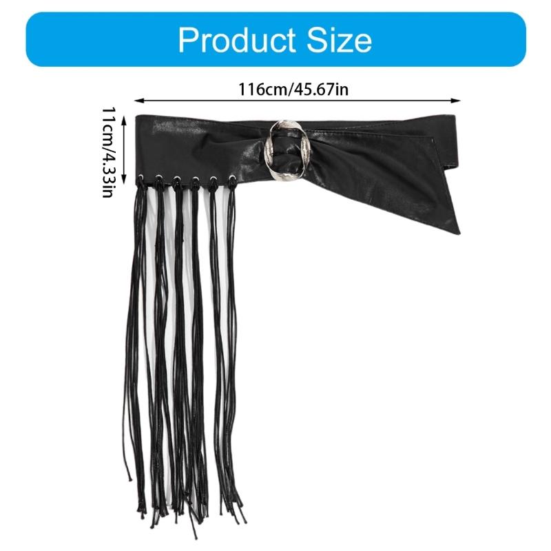 Adjustable Punk Yuppie Belt With Fringe Stylish Fringe For Gothic Outfits And Music Festivals
