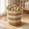 Braided Basket with Handles | SpaceSaving Round Design, Paper Rope Basket, for Bedroom