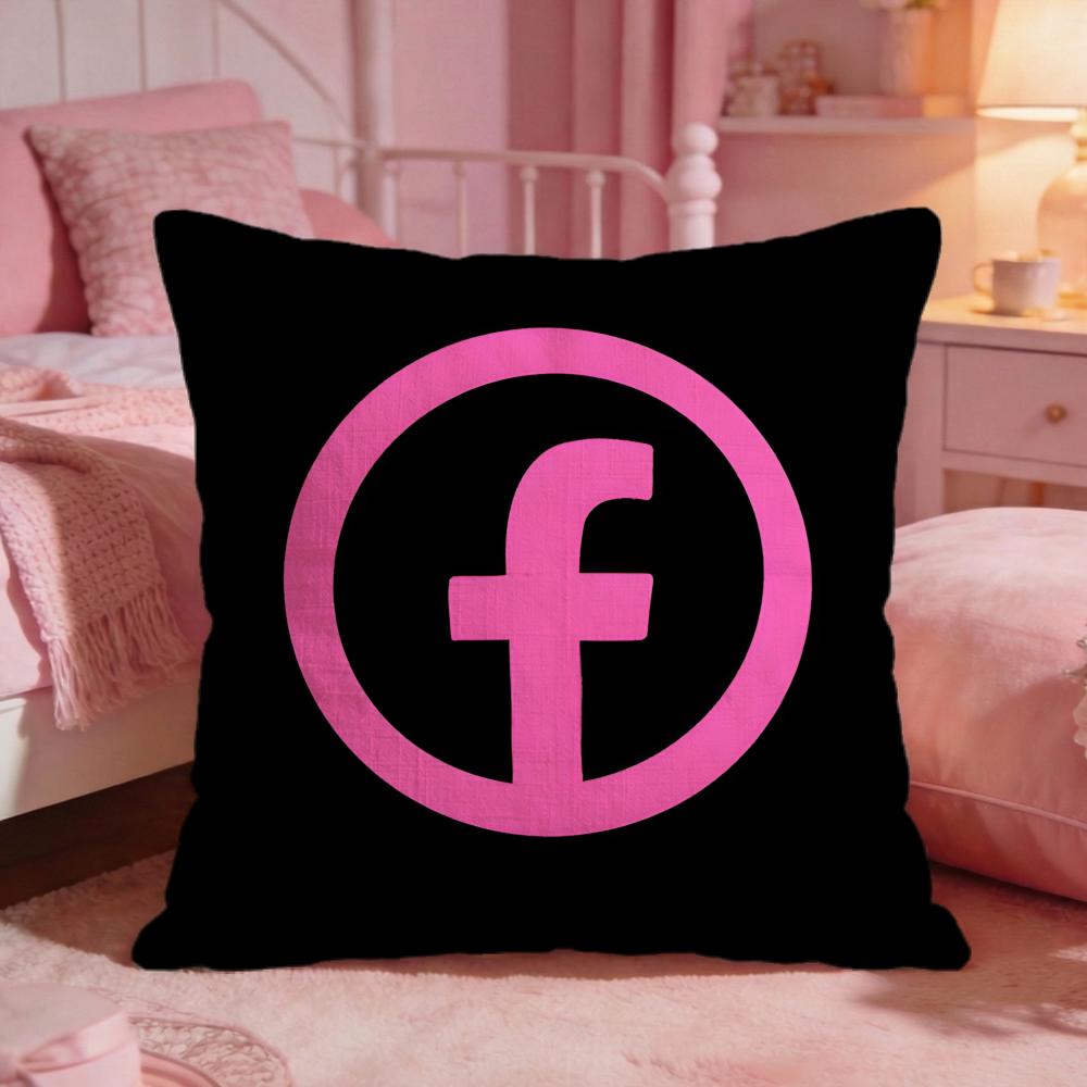 Media Platform Ffacebook Cushion Cover Premium Comfort Reversible Pillow Cove Two in One Design for Any Room Car Interior