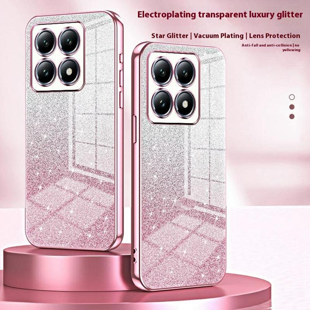 

Для Xiaomi 14T Pro Чохол Гальванічне покриття Градієнт Блискітки TPU Чохол для телефону Silver