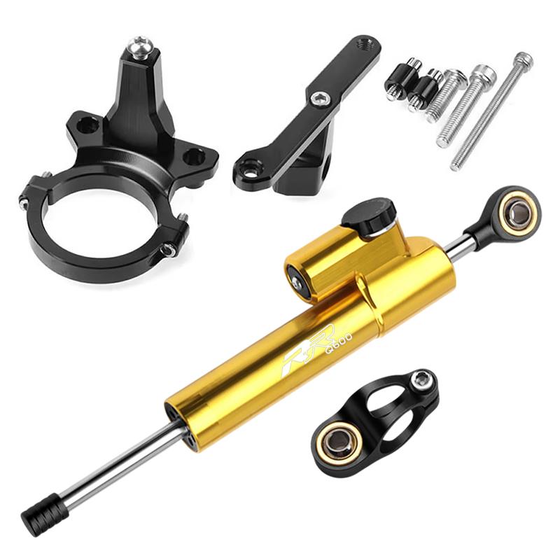 For QJMOTOR RRQ600 Motorcycle Aluminum Steer Damper Mounting Bracket Kit RRQ600 2021 2022 Fiber Carbon Accessories