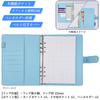 MT's SHOP A5 Desk-Sized System Organizer, Cute PU Leather, 6-Ring Design, Includes 4 Refills, Pockets, and Pen Holder, Light Blue, OF390