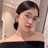 Retro Anti-blue Eyeglasses Spicy Girl Blocking Glasses Party Metal Oval Glasses  Lady