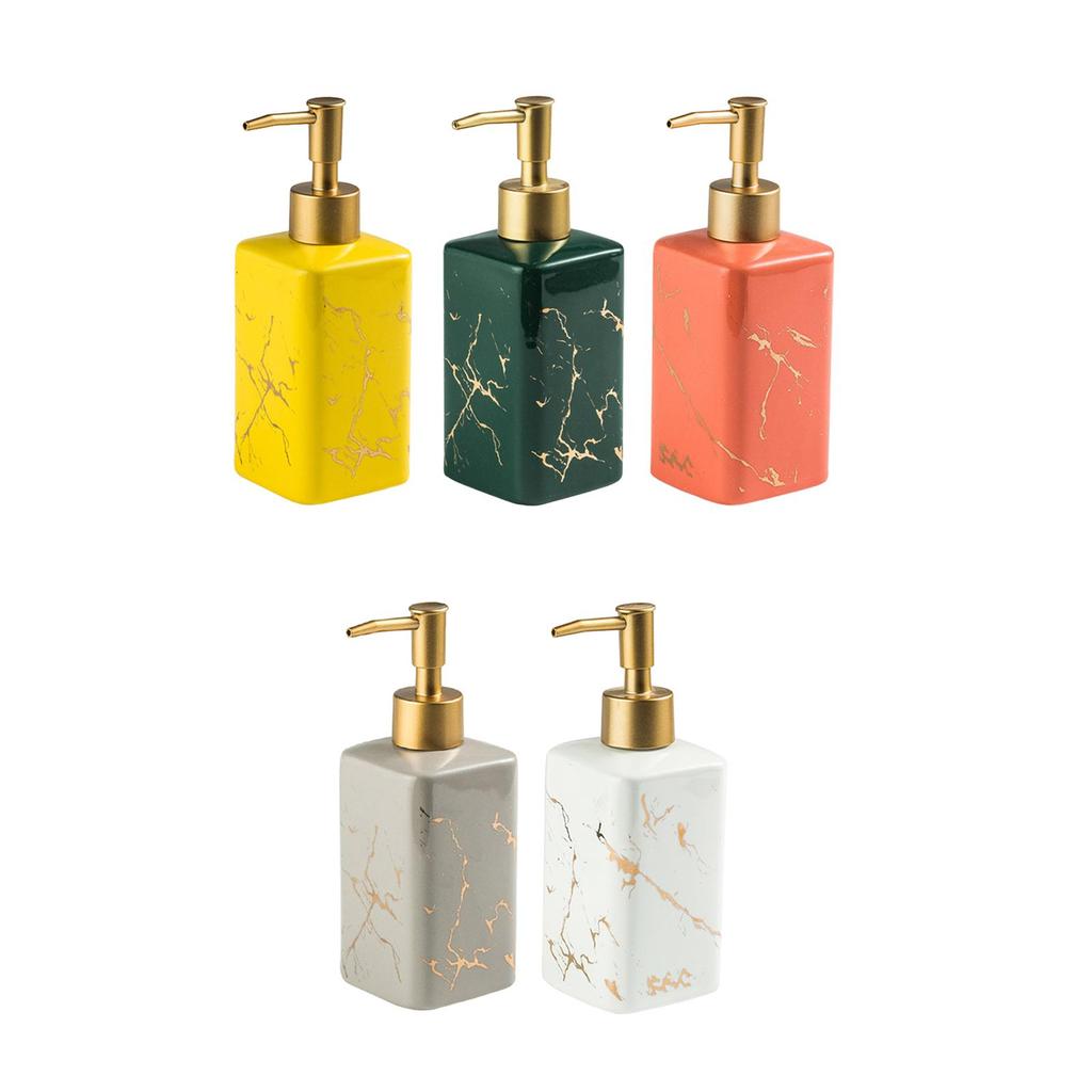 Keramisk Tvåldispenser Behållare Handpump Marmorerat Mönster Elegant Flytande Tvål Lotion Dispenser kontor Kök Hem