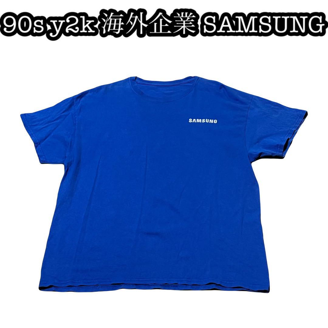 

[USED] 90s Y2K Overseas Exclusive Samsung Rare Heavy Tee Blue