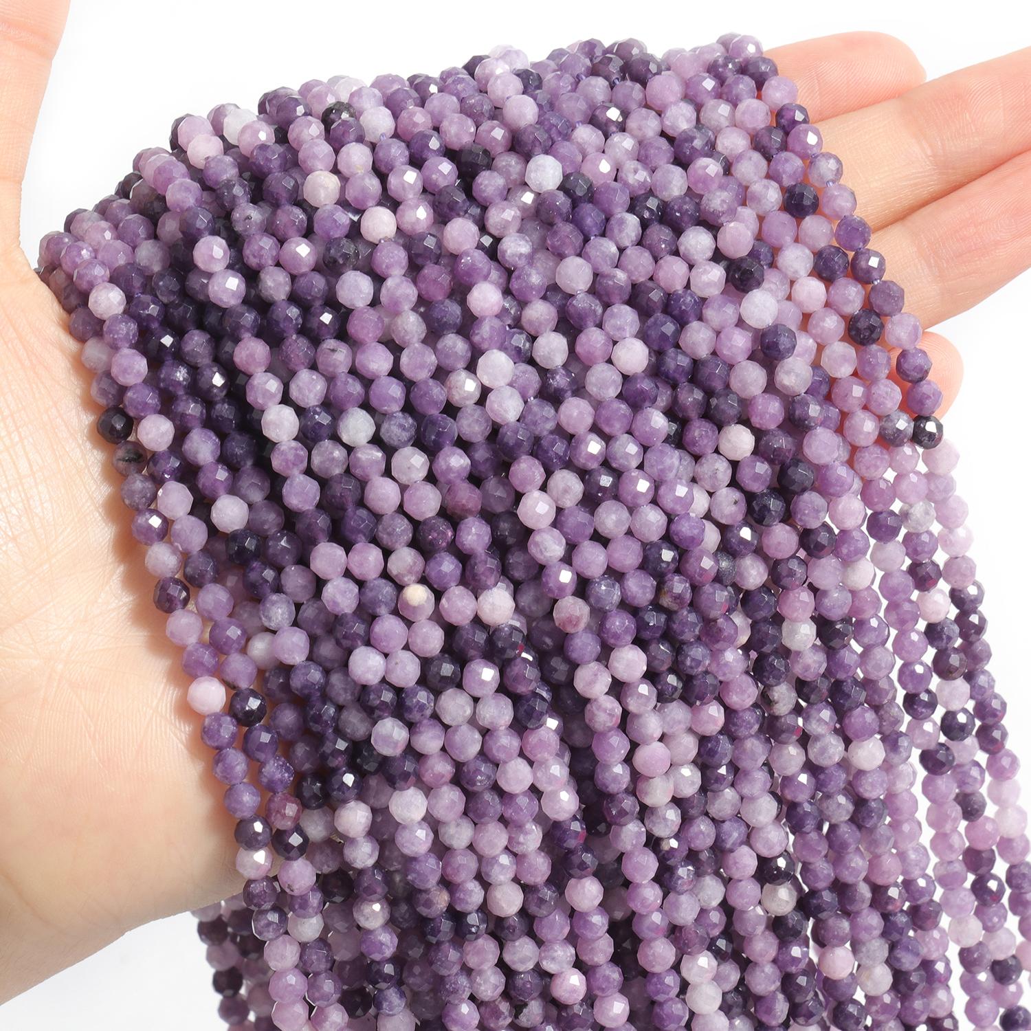 Wholesale Faceted Natural Stone Beads Faceted Amazonite Aquamarine Opal Labradorite Loose Spacer Bead For Jewelry Making 2 3 4mm 3mm About 110pcs