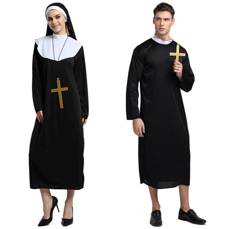 Captivating Priest Costume Robe With Classic Godfather Style For Memorable Halloween Celebrations