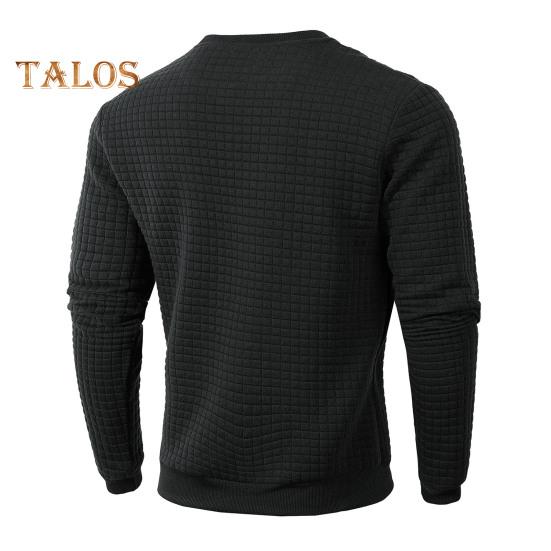 Herren Frühlingsoberteil mit 3D-Karosserie, Rundhalsausschnitt, schmale Passform, langärmelig, einfarbig, dehnbares Pullover-T-Shirt