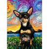 Funny Dogs Starry Night Van Gogh Canvas Painting Abstract Print Dog German Shepherd Bulldog Posters Wall Art Picture Home Decor
