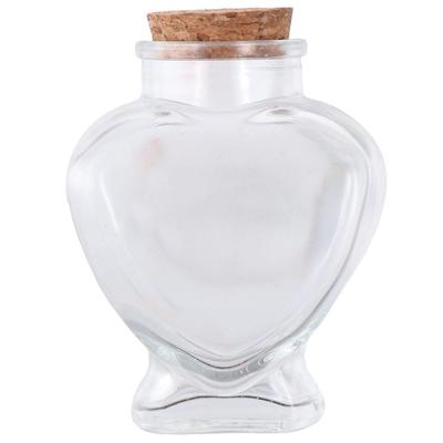 Bouteilles Cœur en Mini Verre Vides avec Bouchons en Liège Petits Pots en Verre pour Bricolage Art Artisanat Décoration Fournitures de Fête