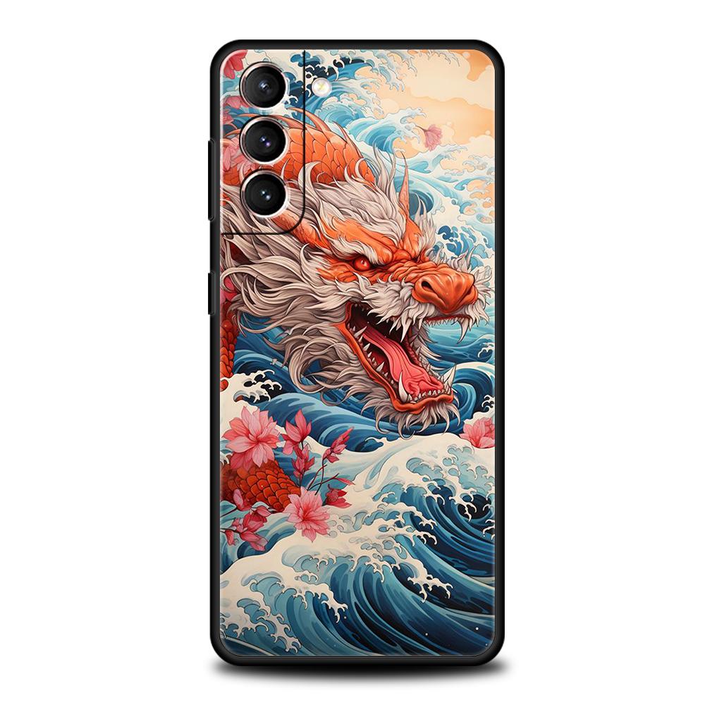 Cartoon Dragon Case for Samsung Galaxy S24 S23 S22 S20 S21 FE Ultra S24 S23 S10 S10E S9 S8 Plus 5G Silicone Phone Cover Capa Bag