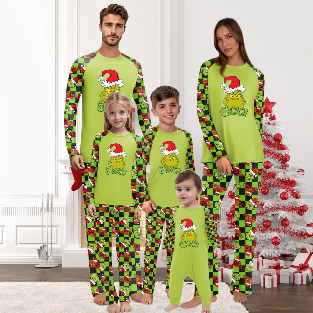 Christmas Prints Family Matching Long Sleeve Tops+Pants Set Family Matching Sets