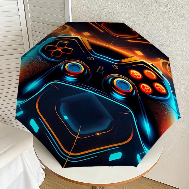 1PC Gamepad Umbrella-8-Rib Reinforced, Automatic Open, Lightweight & Durable, Fashion Accessory for Outdoor, J0326