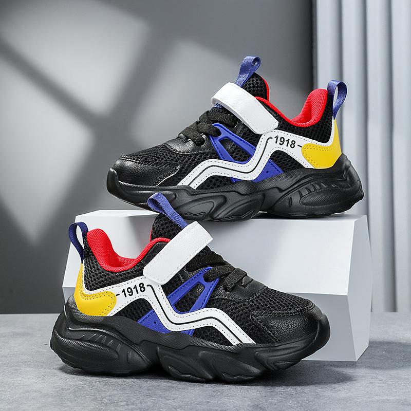 Boys' Sneakers 2025 Summer and Autumn New Middle-aged and Older Boys' Double Mesh Breathable and Lightweight Children's Shoes