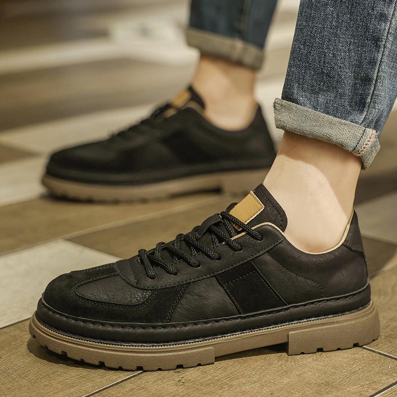 Autumn low-top Martin boots retro British casual leather shoes platform non-slip sports training board shoes