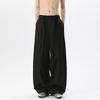 Black High Kendo Scimitar Casual Pants Men's American Loose Bf Lazy Pants Men's Straight Wide-leg Pants
