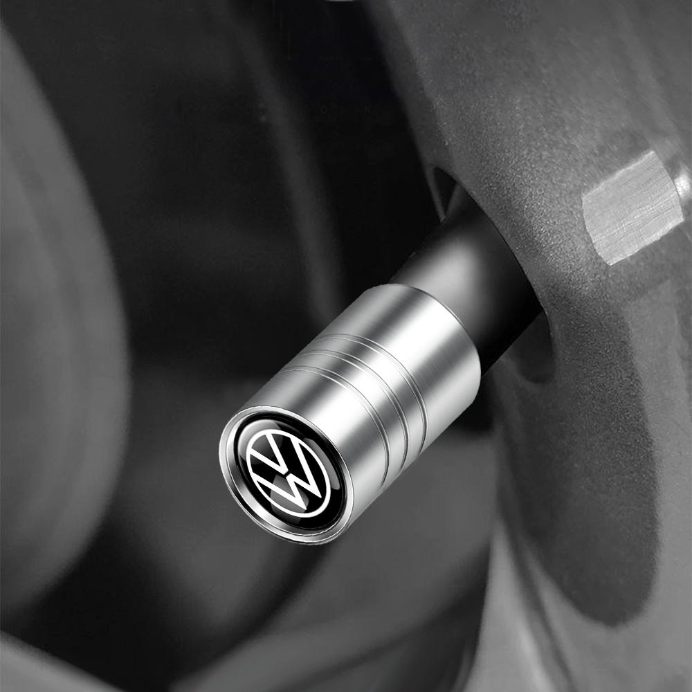 4PCS Car Wheel Tires Stem Valve Caps Dust Covers For Volkswagen GTI Polo Golf Passat Scirocco Tiguan Jetta T-ROC Touareg Taigo BJKMN1