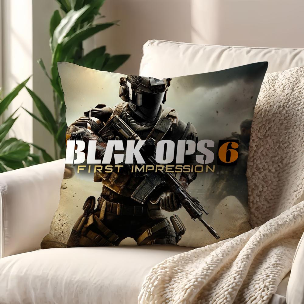 Game C-Call of D-Duty Black Ops 6 Cushion Cover Pillow Case Pillowcase Soft Skin Friendly & Comfortable with a Hidden Zipper