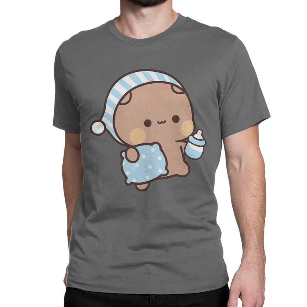 Bubu Dudu Sleep T Shirts Men Women's Cotton Fun T-Shirt Round Collar Panda Bear Tees Short Sleeve Clothes New Arrival