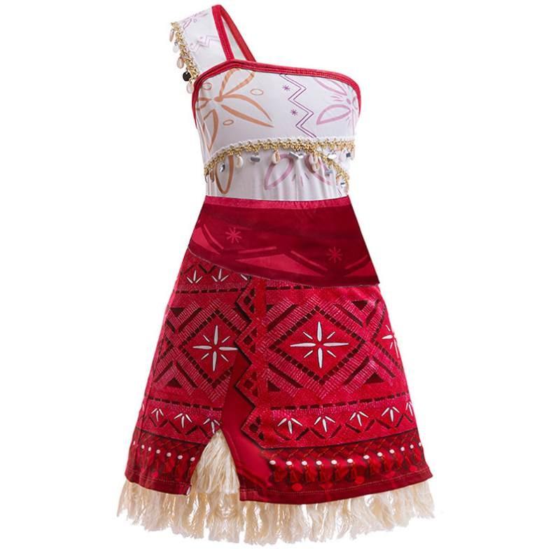 Moana Cosplay Dress For Girls With Fluorescent Fabric Kids Princess Costume For Birthday Gift