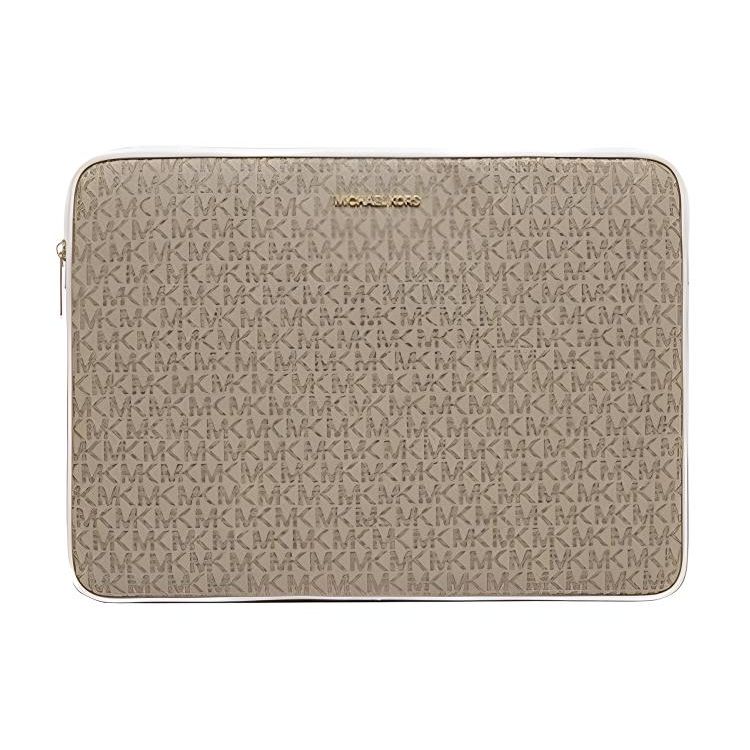 

Michael Kors MK Jet Set Travel Letter Print Zipper Closure Faux Leather Laptop Clutch Bag Large Women bags Camel 35S3GTVT7Y-289 Basic Set (Bag+Dust Bag)