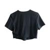 Nike Solid Breathable Short Sleeve T-Shirt Women Tops Black AH7222-010