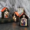 Halloween Glowing Skeleton Wooden House Hanging Ornament Party Decoration