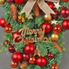 Plastic Christmas Wreath Bowknot Christmas Upside Down Tree Pendant Shining   Front Door