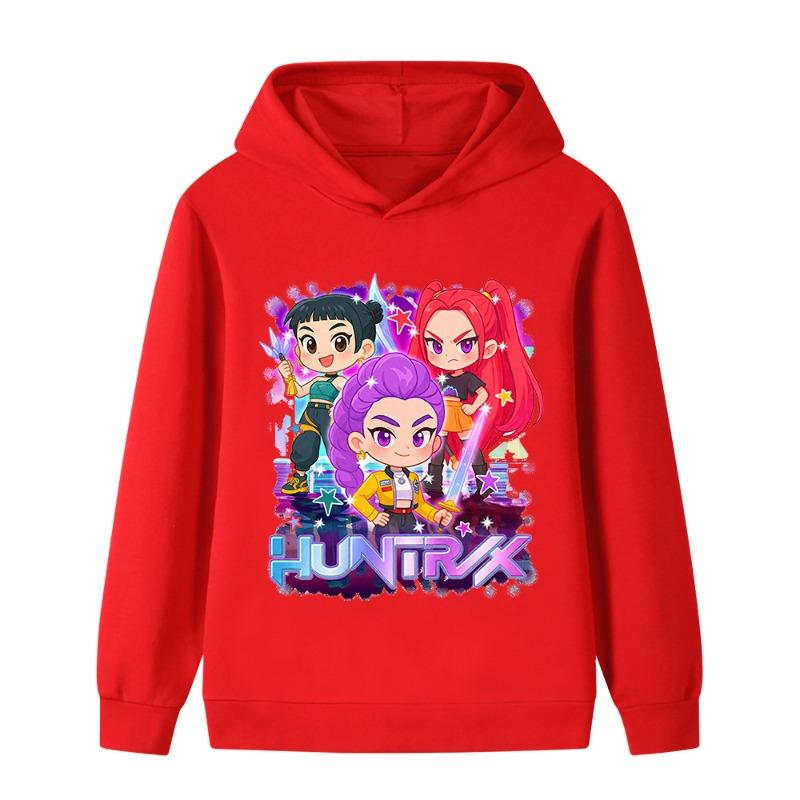 Winter New Witch Hunting Group Printed Large Pattern Children's Boys Girls Cute Fashionable Warm Hooded Sweatshirt