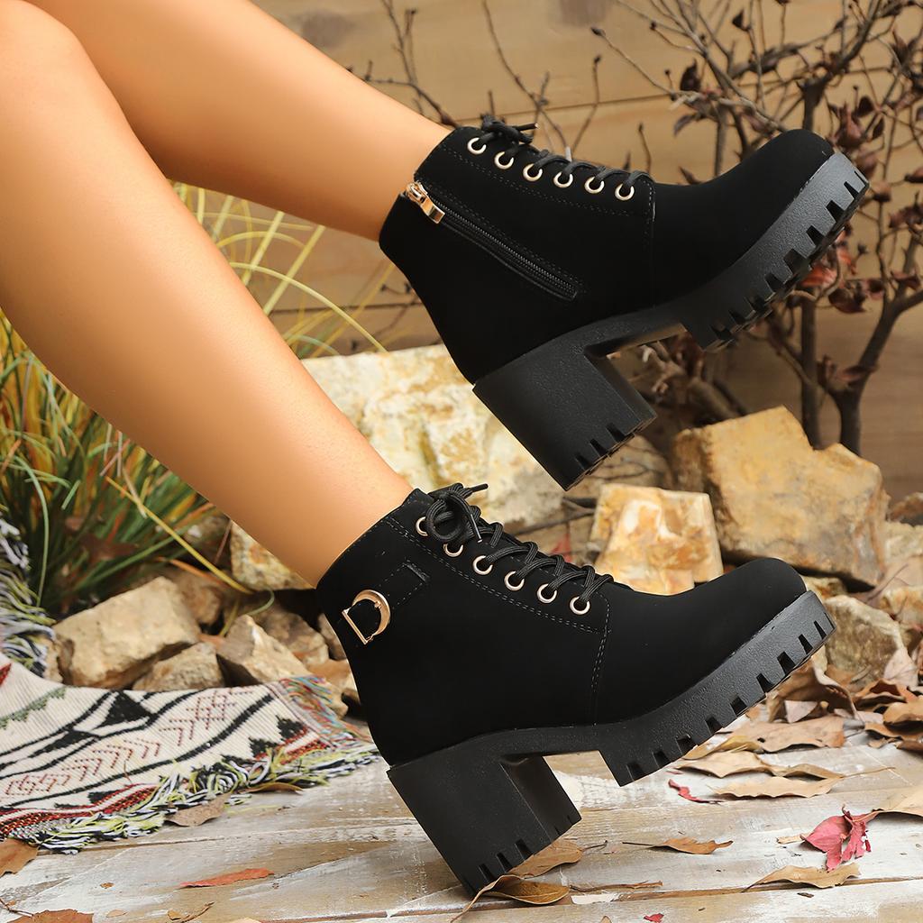Women High Heel Ankle Boots 2025 New Winter Outdoor Designer Boots Woman Fashion Luxury Comfortable Shoes Female Botas De Mujer