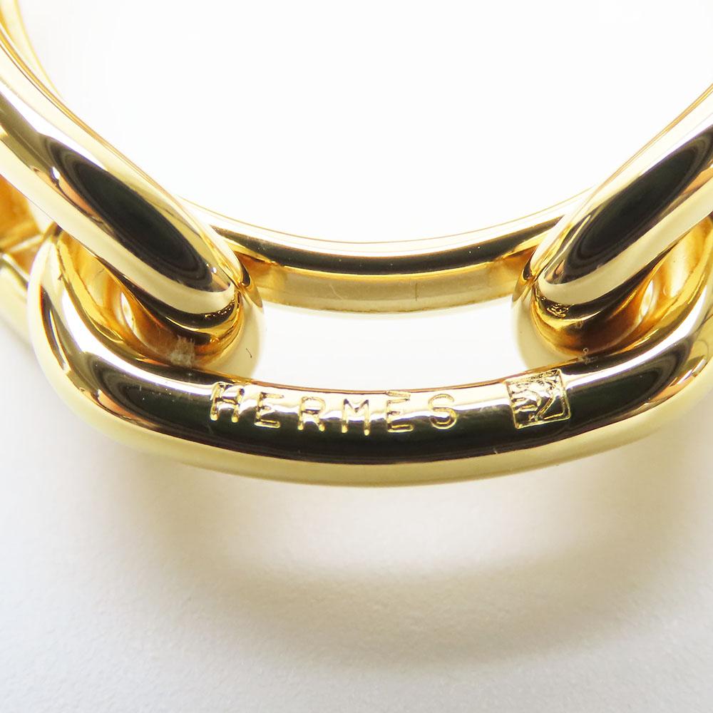 Used HERMES Scarf ring ChÃ©ne Dunkel metal 10.7g gold plating