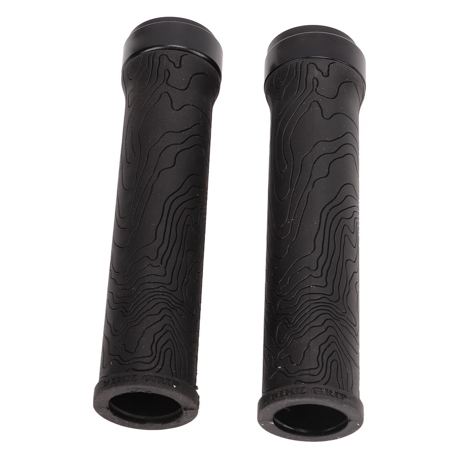 

2 Pcs Handlebar Grips Shockproof Anti Slip Texture Soft Comfortable Black Mountain Bike Grips for